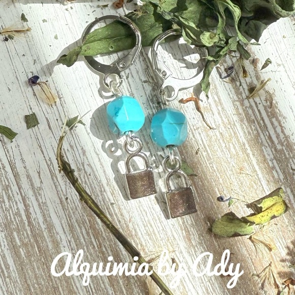 Alquimia Blue and Silver Dangle Earrings with Ornate Design - Picture 1 of 1